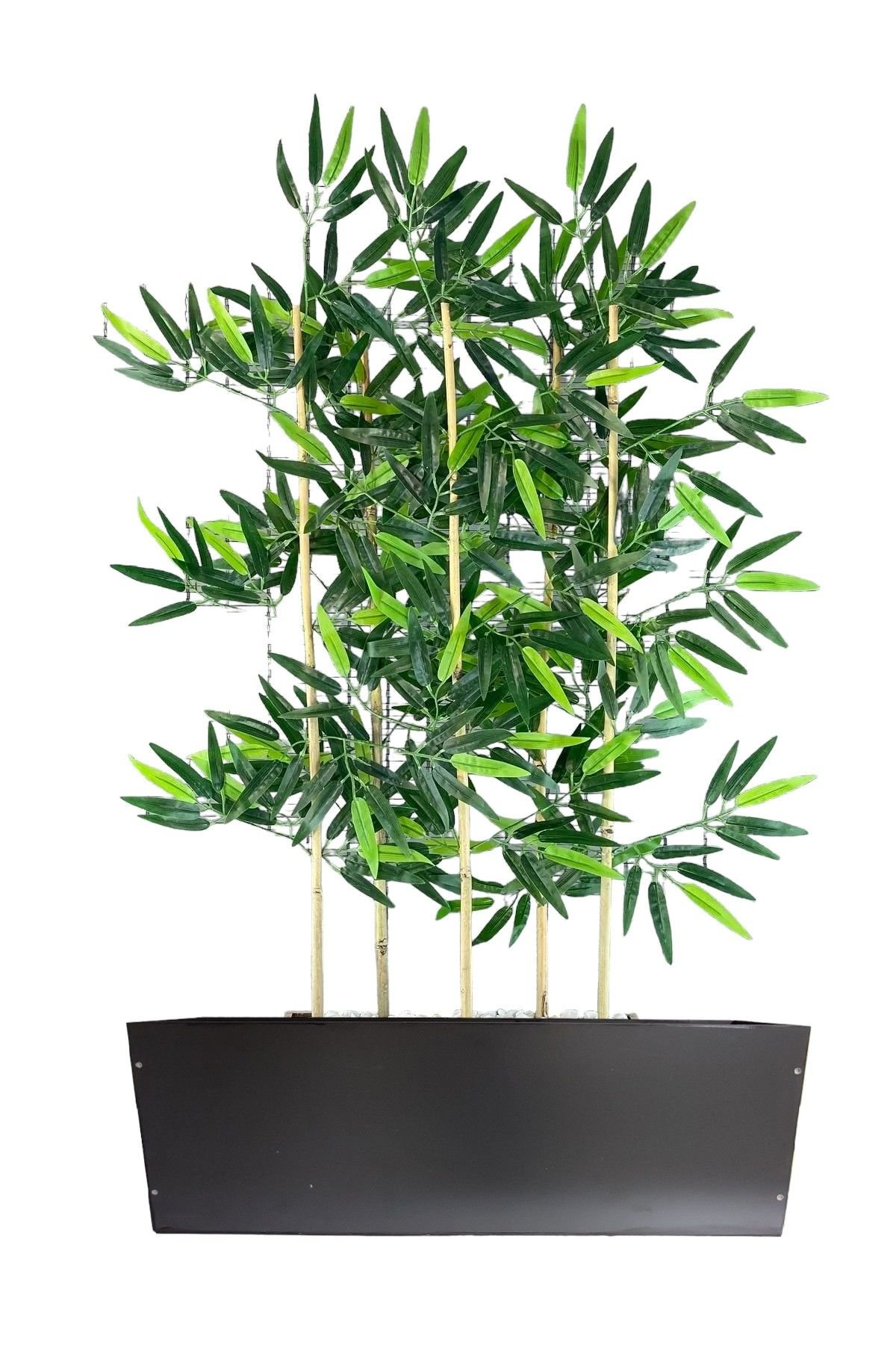 Yapay Çiçek Antrasit Saksıda 100 cm Bambu 10 Adet (Tüm Set Dahil) Seperatör