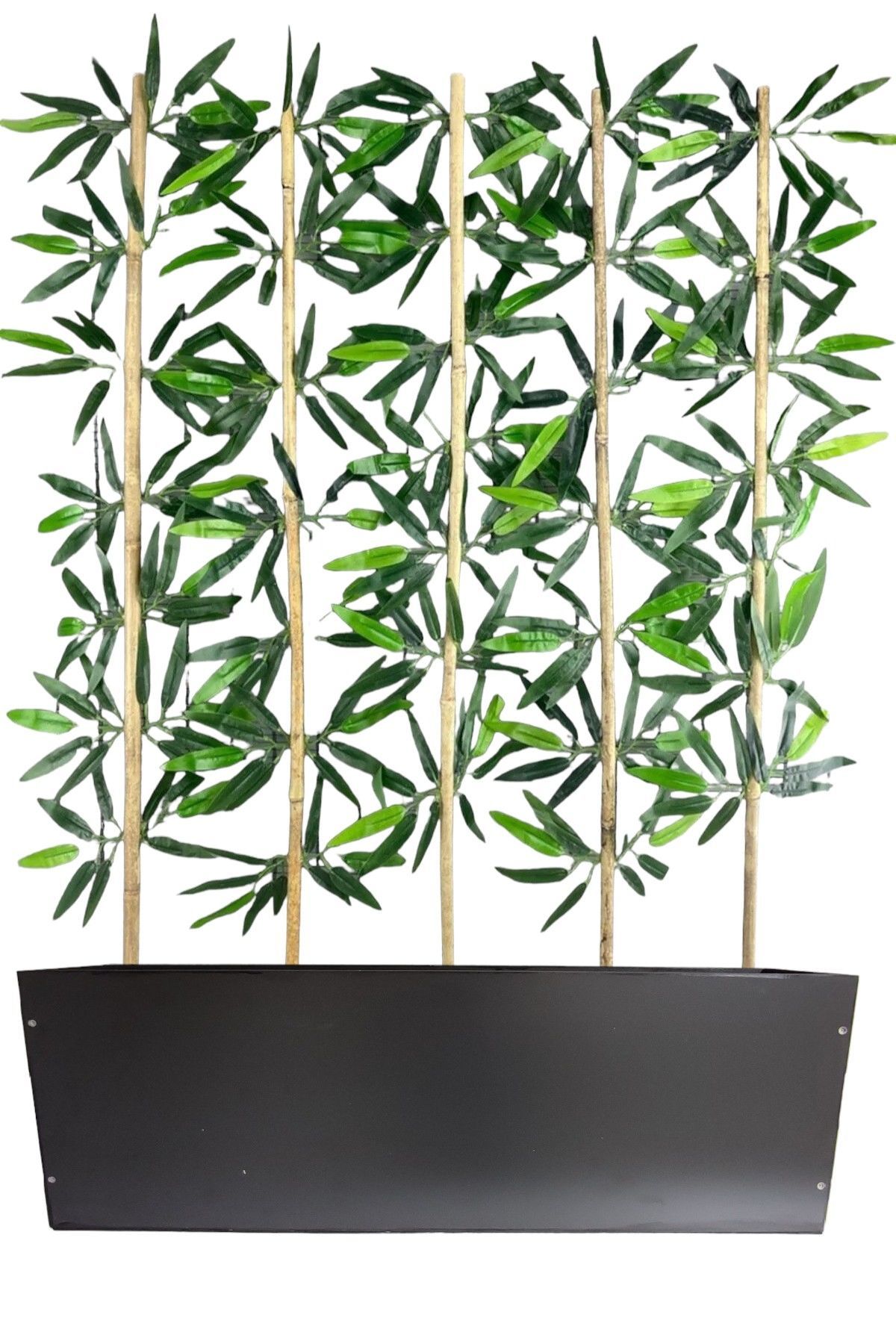 Yapay Çiçek Antrasit Saksıda 120 cm Bambu 15 Adet (Tüm Set Dahil) Seperatör