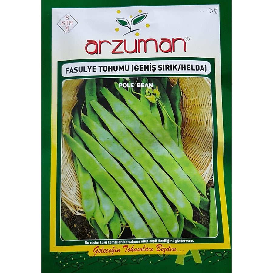 Geniş Sırık Helda Fasulye Tohumu-50 Gram