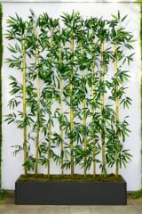 Yapay Çiçek Antrasit Saksıda 170 cm Bambu 10 Adet (Tüm Set Dahil) Seperatör