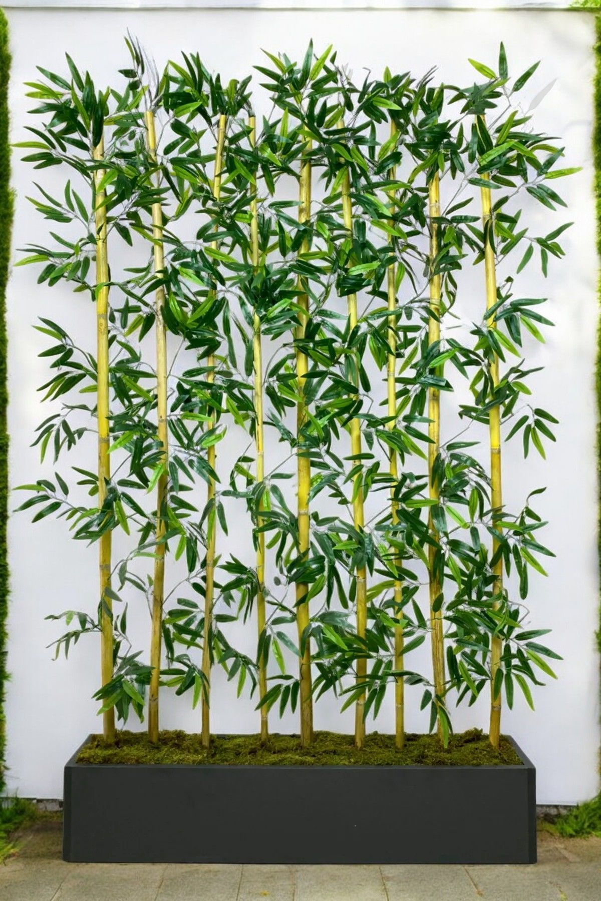 Yapay Çiçek Antrasit Saksıda 170 cm Bambu 15 Adet (Tüm Set Dahil) Seperatör