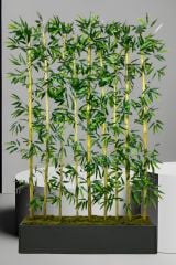 Yapay Çiçek Antrasit Saksıda 200 cm Bambu 10 Adet (Tüm Set Dahil) Seperatör