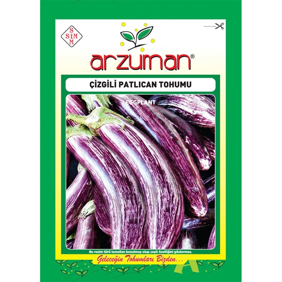 Mor Beyaz Çizgili Patlıcan Tohumu-5 Gram